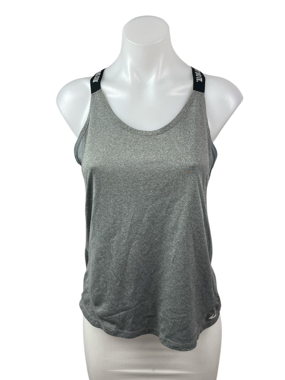 Nike Dri Fit Women's Gray Crossback Running Yoga Workout Athletic Tank Top Sz M